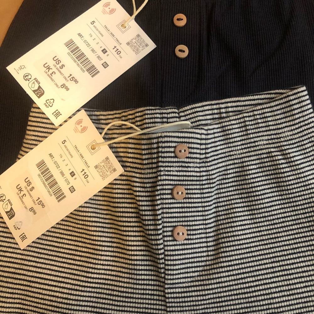 Zara kids  NWT  Set of 2 ribbed leggings Size 5